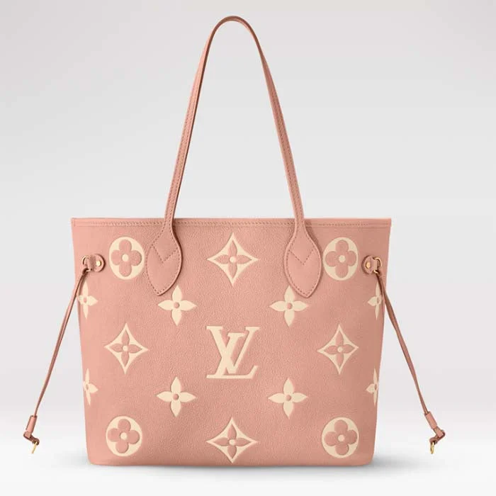 Ladies Louis Vuitton Petite Malle bags with a star - shaped charm for cutenessLouis Vuitton LV Women Neverfull MM Tote Cream Monogram Coated Canvas Cowhide Leather