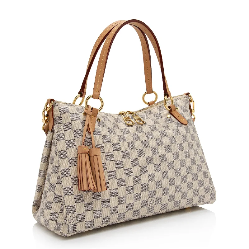 Louis Vuitton bags with a chain - link trim and a leather body for a modern edgeLouis Vuitton Damier Azur Lymington Tote (SHF-gbr1cz)