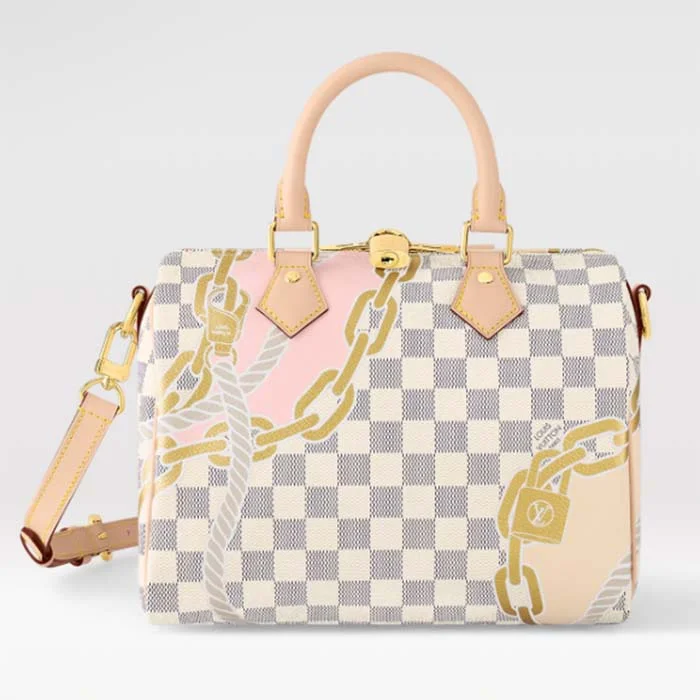 Louis Vuitton bags with a front - flap pocket for quick - access itemsLouis Vuitton Women LV Speedy Bandoulière 25 New Spring Collection Nautical