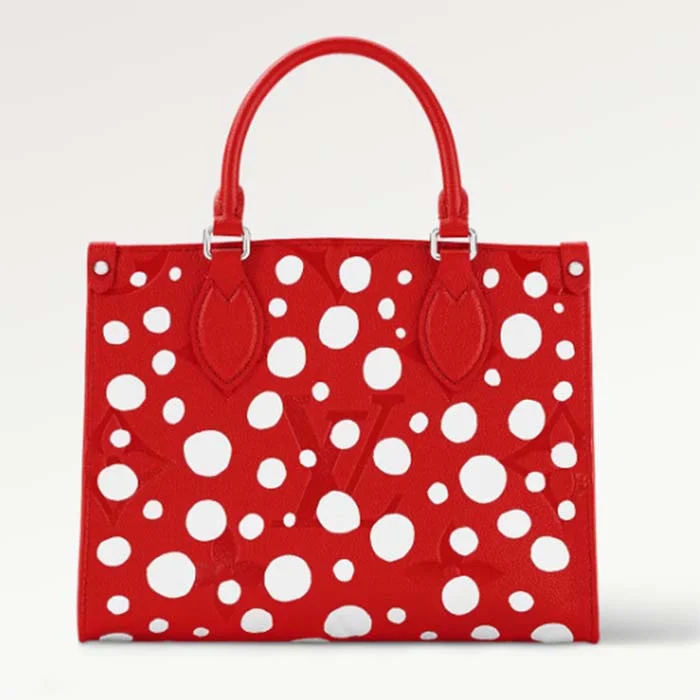 Louis Vuitton Twist bags with a snakeskin - effect panel for a bold lookLouis Vuitton LV Women LV x YK OnTheGo PM Red White Embossed Grained Monogram Empreinte Cowhide