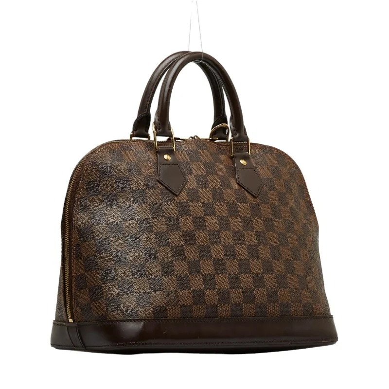 Louis Vuitton Alma bags with a leather - wrapped handle for a luxurious feelLOUIS VUITTON Damier Alma Handbag N51131 Brown PVC Leather Women's