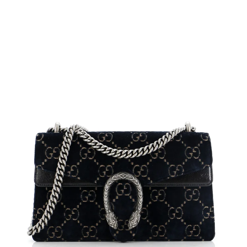 Women Gucci Sylvie bags with a detachable ribbon detailDionysus Bag GG Velvet Small