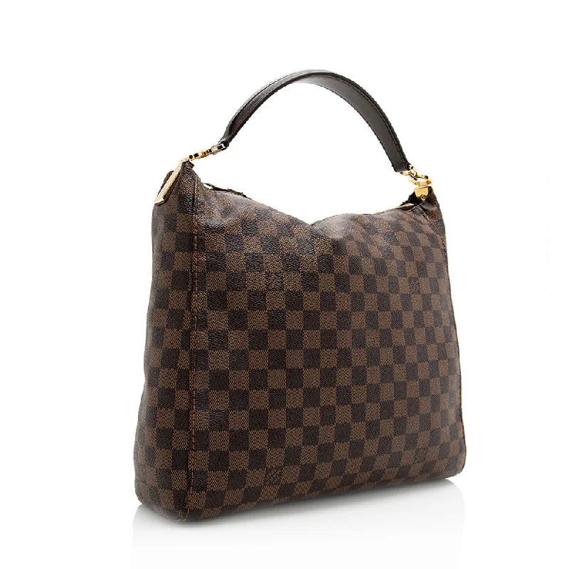 Ladies Louis Vuitton handbags with a detachable coin purse insideLouis Vuitton Damier Ebene Portobello PM Shoulder Bag (21549)