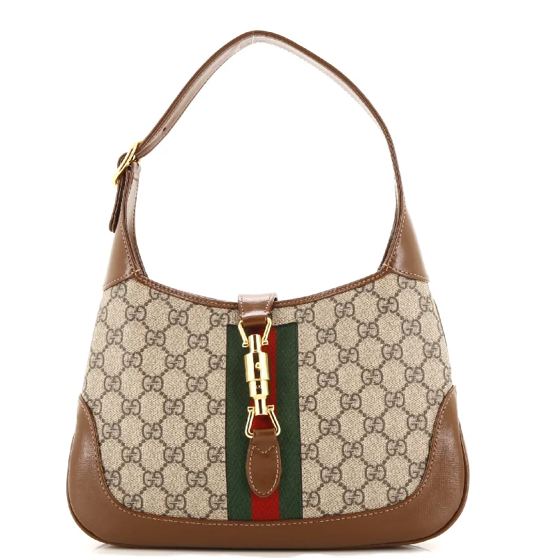 Women Gucci tote bags in GG Supreme canvas for a branded feelJackie 1961 Hobo GG Coated Canvas Small