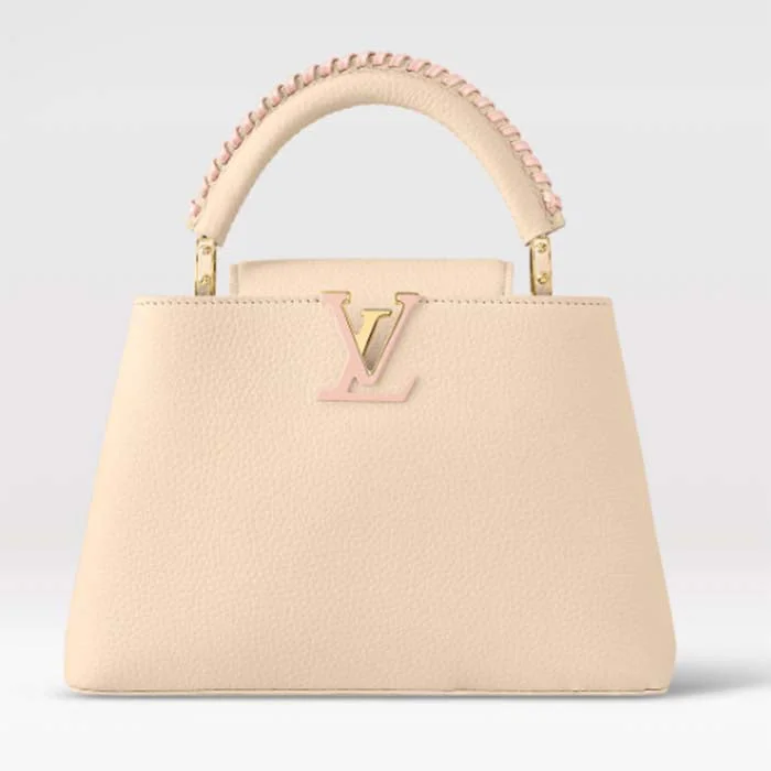 Louis Vuitton backpacks with a multi - pocket organization for functionalityLouis Vuitton LV Women Capucines BB Handbag Cream Beige Pearly Pink Taurillon Leather