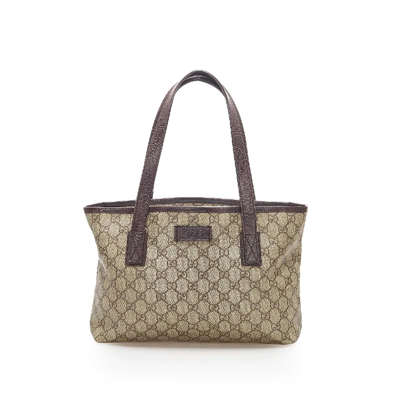 Gucci tote bags for women with a double - handle designGucci GG Supreme Tote Bag (SHG-15942)