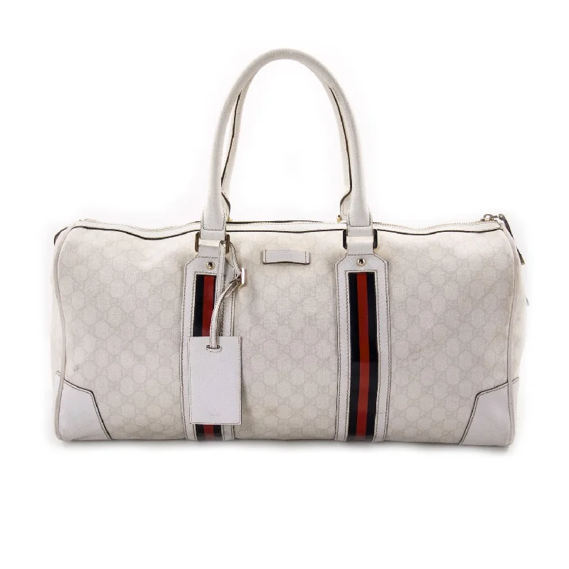 Gucci tote bags for women with a water - resistant coatingGucci GG Large Web Duffle Bag