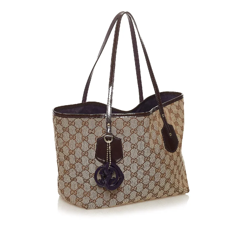 Ladies Gucci shoulder bags with a wide - width strapGucci GG Canvas Jolie Tote Bag (34358)