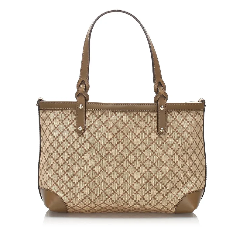 Gucci handbags for women with a metal - framed claspGucci Diamante Craft Canvas Tote Bag (SHG-13814)