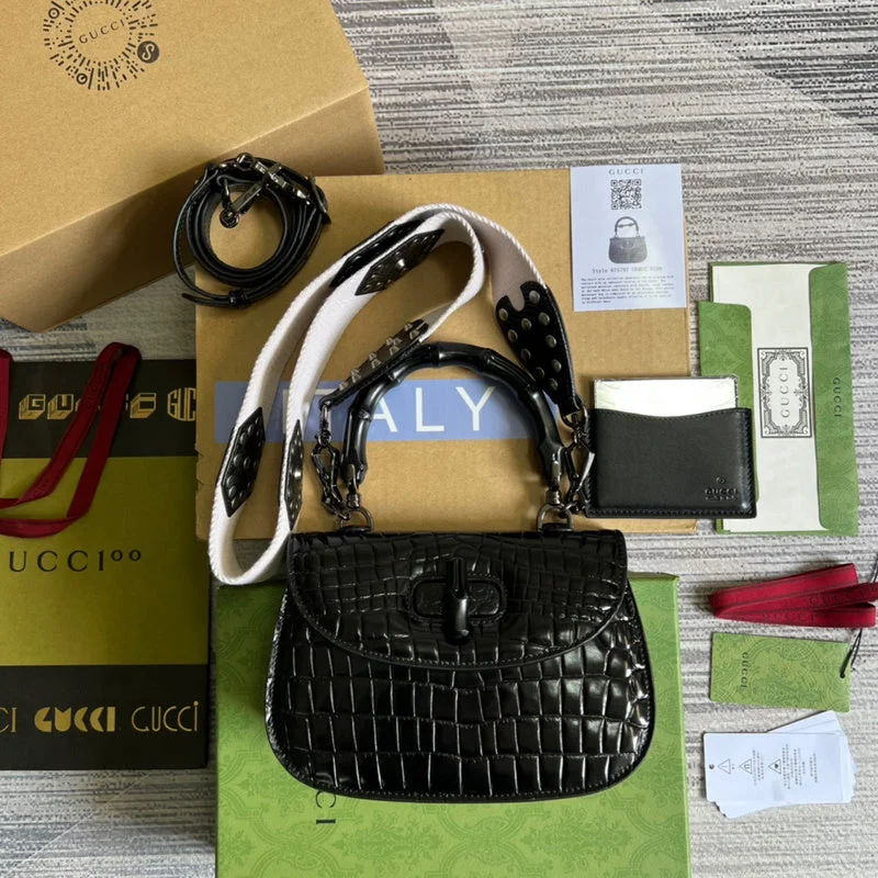 Women Gucci bags with a chain - link trim and a leather bodyWF - Gucci Bags - 2047