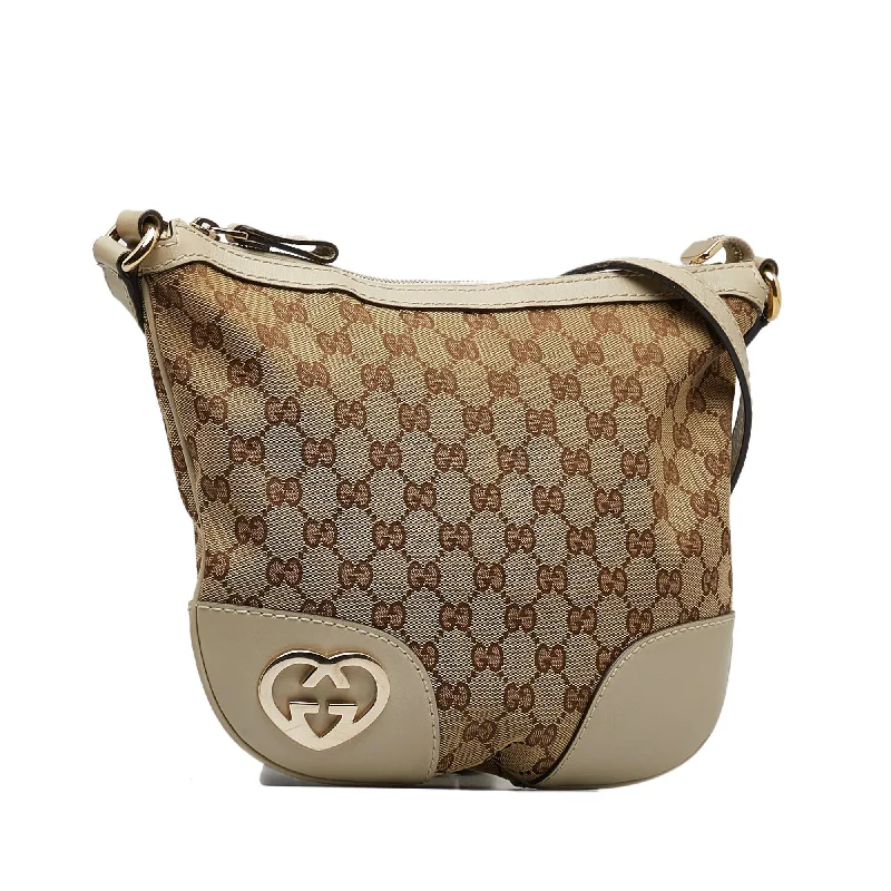 Gucci handbags for women with a metal - framed claspGucci GG Canvas Lovely Crossbody Bag (8dom4S)