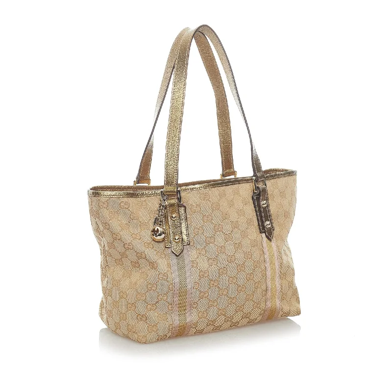 Women Gucci bags with a zippered interior pocketGucci GG Canvas Jolicoeur Tote Bag (34745)