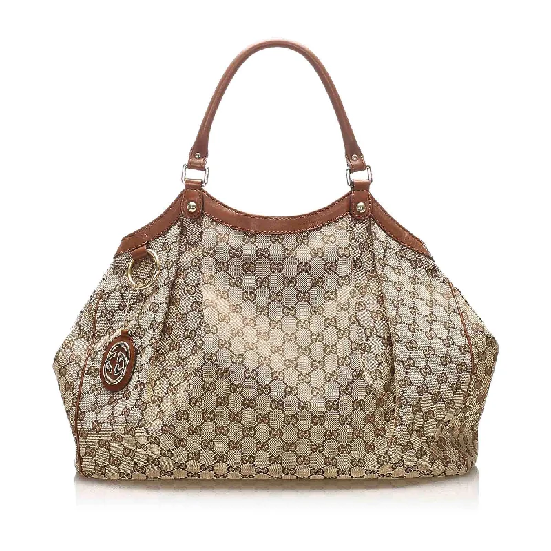 Small - sized Women Gucci shoulder bags for evening outingsGucci GG Canvas Sukey Tote Bag (SHG-15634)