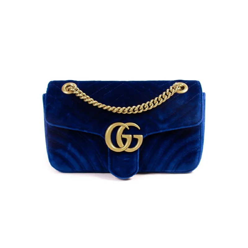 Gucci Marmont bags for women with quilted leather exteriorsGucci GG Marmont Small Velvet Metalassé Bag