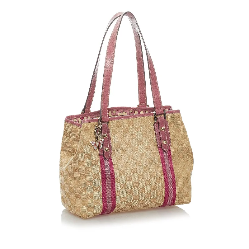 Gucci handbags for women with a back - zip pocketGucci GG Canvas Jolicoeur Tote Bag (34727)