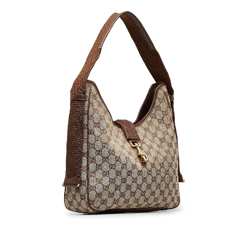 Women Gucci crossbody bags with a printed floral patternGucci Jackie O' Brown Hobo (SHG-I50CAH)