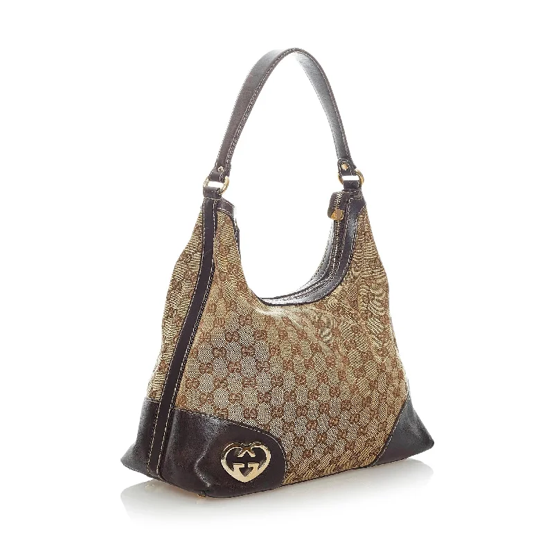 Small - sized Women Gucci shoulder bags for evening outingsGucci GG Canvas Lovely Shoulder Bag (32974)