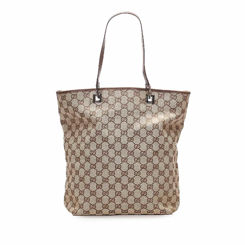 Gucci tote bags for women with a spacious interiorGucci GG Canvas Tote Bag (SHG-14658)