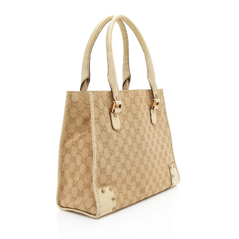 Women Gucci crossbody bags with a printed floral patternGucci GG Canvas Studded Tote (22871)