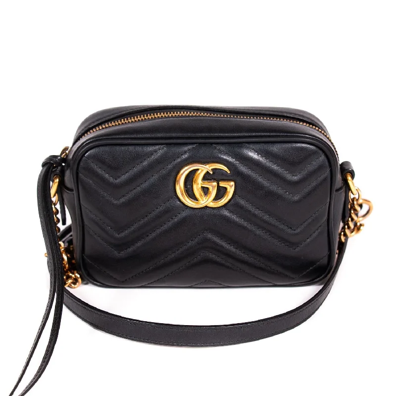 Women Gucci crossbody bags with a woven leather strapGucci GG Marmont Matelassé Mini Bag