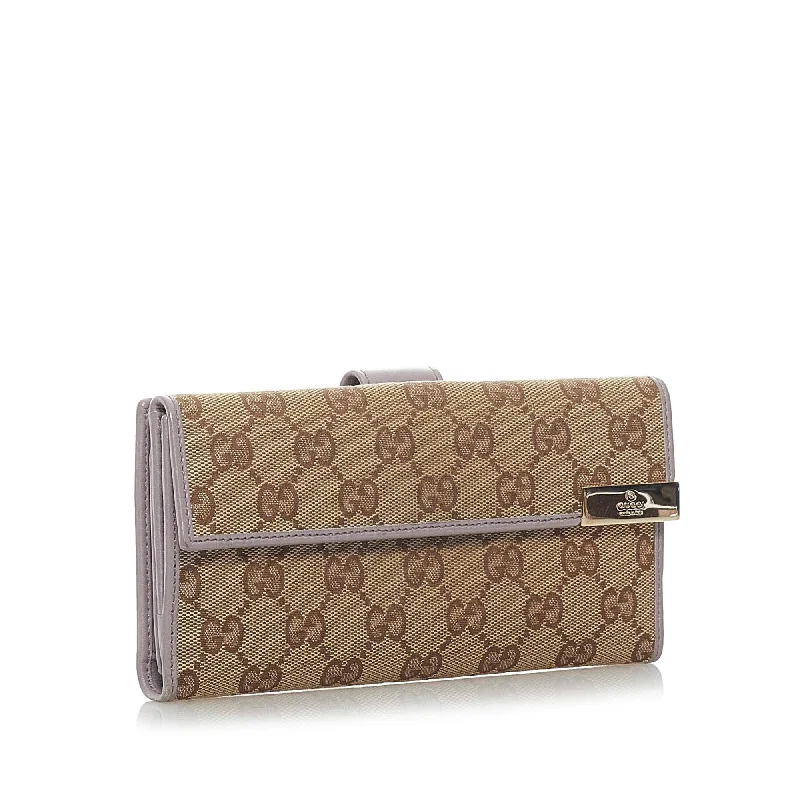 Women Gucci crossbody bags in a bold red colorGucci GG Canvas Long Wallet (33229)