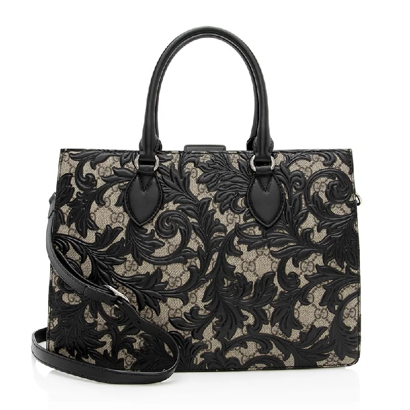 Small - sized Women Gucci shoulder bags for evening outingsGucci GG Supreme Arabesque Tote (SHF-13343)