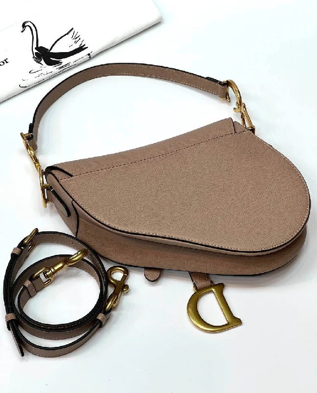 High - fashion Christian Dior bags with a geometric patternDior SADDLE Bag Taupe WITH STRAP